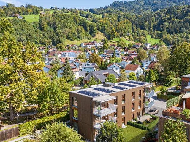 Moderne, helle 3 Zimmer Dachgeschosswohnung, bezugsfertig mit großem Balkon und Aussicht in die Berge, in sonniger, ruhiger Lage in Dornbirn