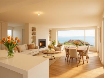 Moderne Villa mit Panoramablick auf den See