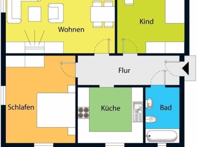 Moderne Wohnung mit Wohnküche und Tageslichtbad mit Wanne!