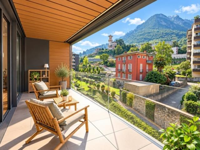 Moderne Wohnung mit 2 Terrassen – 100 m vom Luganer See entfernt