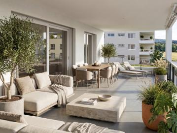 Moderne Wohnoase mit grosser Terrasse und viel Licht