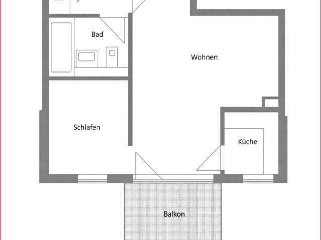 Moderne 1 1/2 Zimmer Wohnung mit Balkon in Taucha