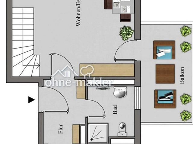 Moderne 2,5 Zimmer Maisonette mit Südbalkon & begehbarem Kleiderschrank in Münster Hiltrup