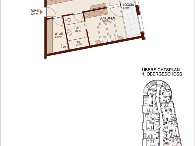 Moderne 2 Zi Wohnung mit Loggia in Villach Erstbezug, Fußbodenheizung, Aufzug!