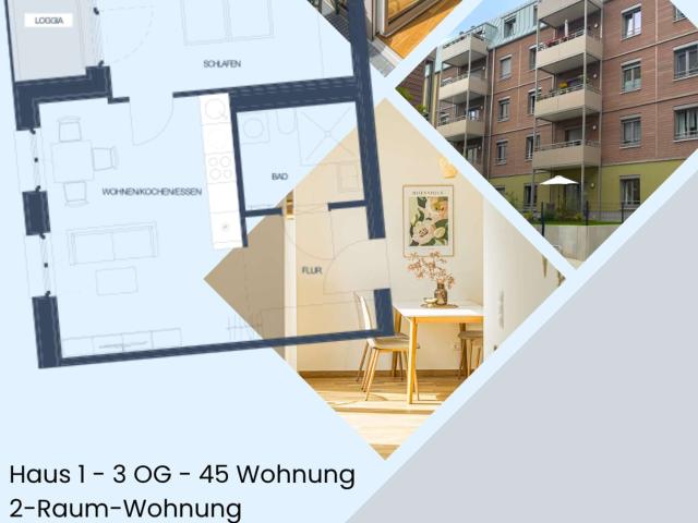 Moderne 2 Zimmer Neubauwohnung mit Loggia, Einbauküche und Aufzug *WE 45* – I.V.K. GmbH – Immobilien Leipzig