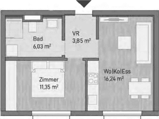 Moderne 2 Zimmer Anlegerwohnung 37,47m² Graz/Gries