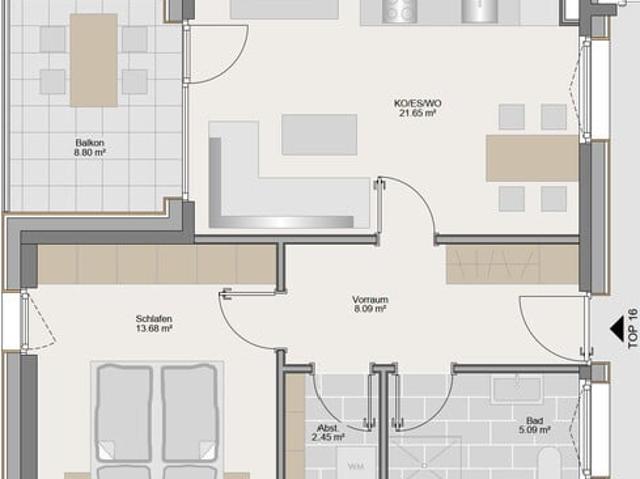 Moderne 2 Zimmer Wohnung ohne Makler zu verkaufen!
