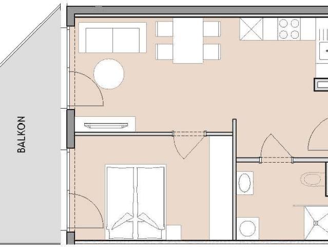 Moderne 2 Zimmer Wohnung mit Balkon