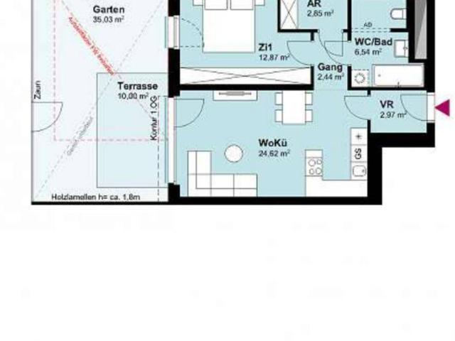 Moderne 2 Zimmerwohnung mit Garten