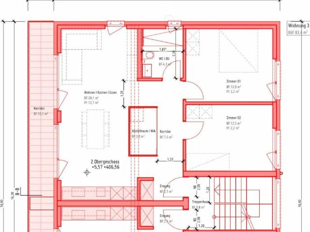 Moderne 3.5 Zimmer Neubauwohnung mit schönem Balkon