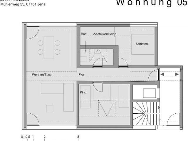 Moderne 3 Raum Dachgeschoss Wohnung mit Ausblick in Jena Cospeda