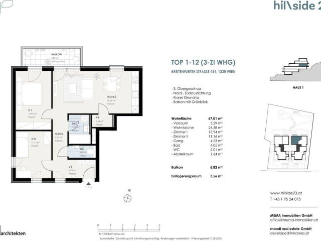 Moderne 3 Zimmer Dachgeschosswohnung mit Balkon zu verkaufen!