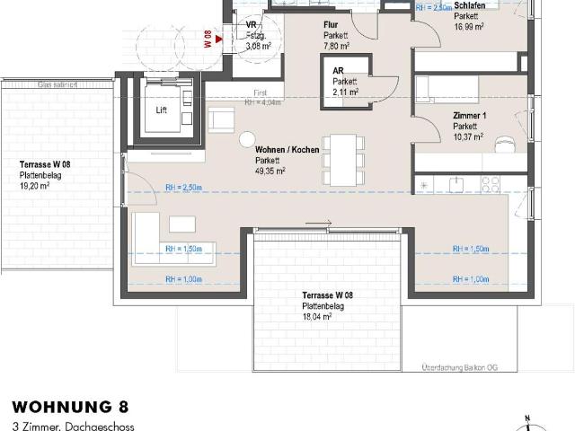 Moderne 3 Zimmer Dachgeschosswohnung mit Zwei Terrassen und Wohlfühlcharakter