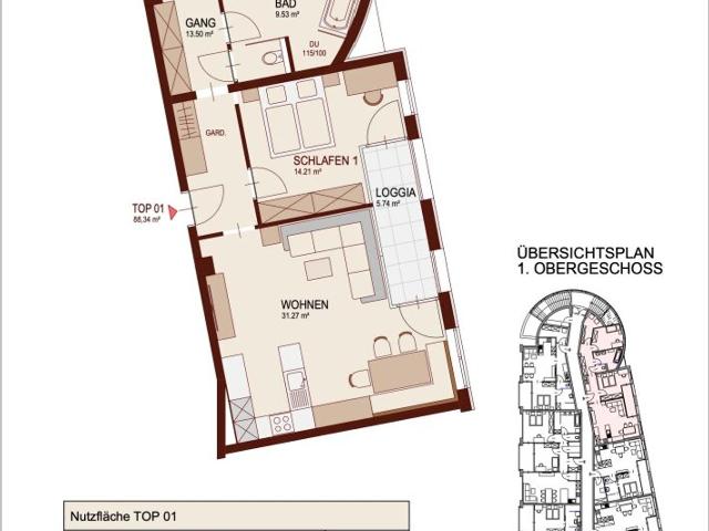 Moderne 3 Zimmer Wohnung in Villach, Erstbezug mit Loggia und Fußbodenheizung!