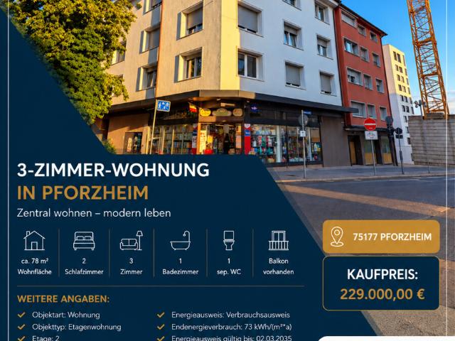 Moderne 3 Zimmer Wohnung in zentraler lage