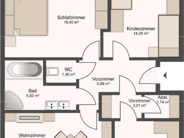 Moderne 3 Zimmer Wohnung mit Balkon in Senftenberg