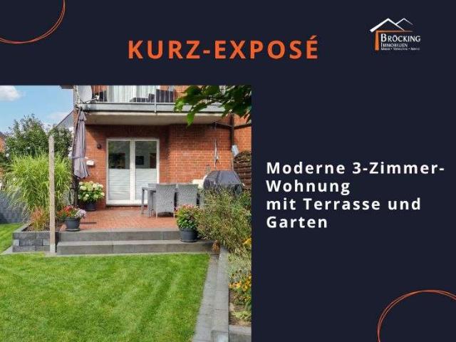 Moderne 3 Zimmer Wohnung mit Terrasse und Garten