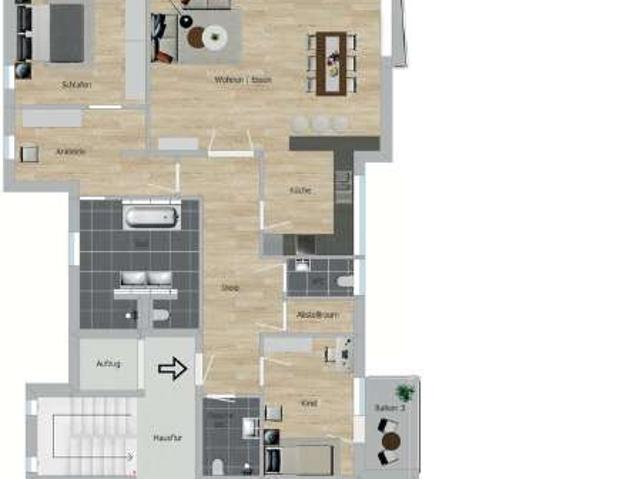 Moderne 4 Zimmer Wohnung im Erdgeschoss mit großzügigen Balkonen und hochwertiger Ausstattung