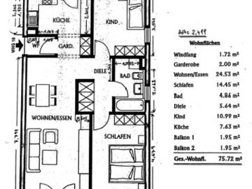 Grundsolide 3 Zimmer Wohnung in Laufen