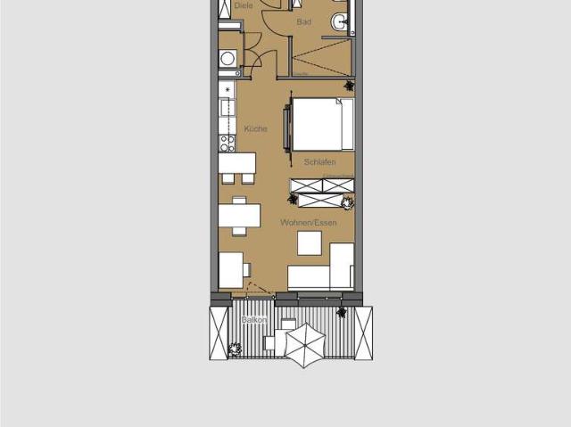 Modernes 1,5 Zimmer Apartment für Personen mit Wohnberechtigungsschein der Einkommensstufe 3
