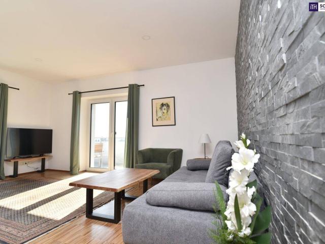 Modernes Wohngefühl mit 30 m² Terrasse und traumhaftem Weinbergblick – komplett möbliert & sofort bezugsbereit! 3D Rundgang vorhanden!