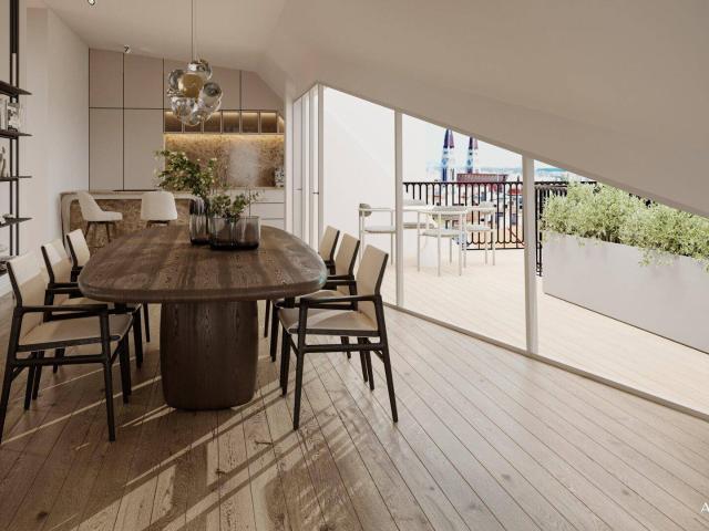 Modernes Dachgeschoss mit flexibler Raumaufteilung und Terrasse