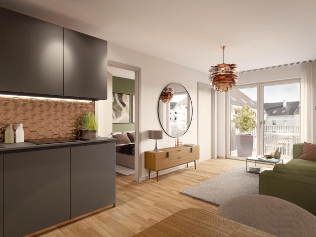 Modernes Design trifft auf urbanen Lifestyle 2 Zimmer Terrassenwohnung mit Ost Ausrichtung!