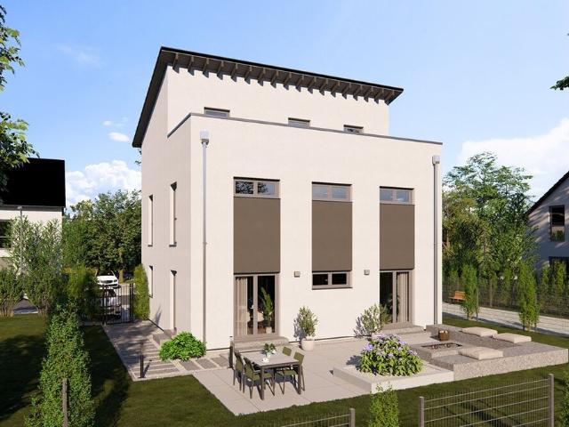 Modernes Einfamilienhaus mit Dachterrasse im Neubaugebiet von Seligenstadt malerfertig augebaut