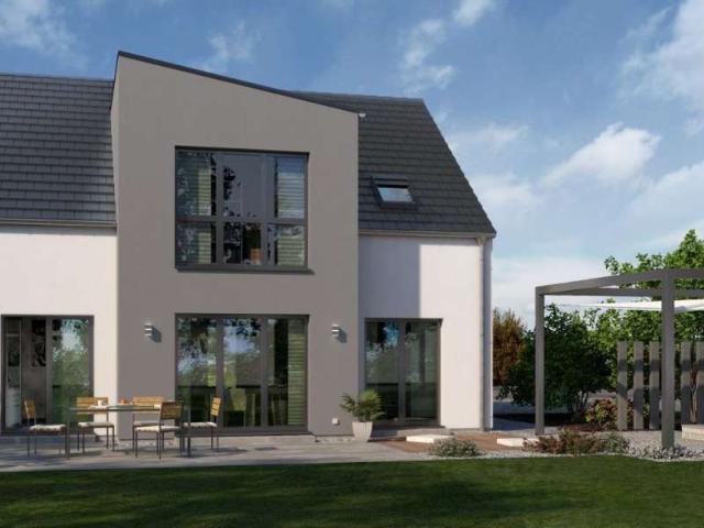 Modernes Einfamilienhaus mit großzügigem Grundriss und individueller Gartengestaltung