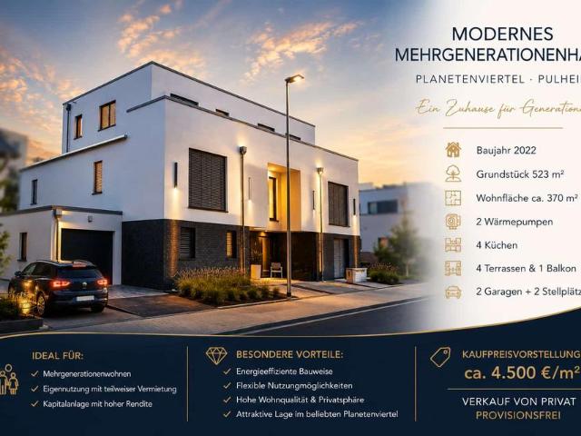 Modernes energieeffizientes Mehrgenerationenhaus in Bestlage von