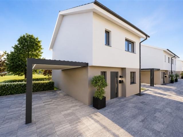 Modernes freistehendes Haus mit hochwertigen Oberflächen