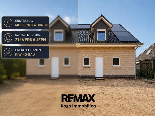 Moderner Neubau Rechte Doppelhaushälfte KfW 40 mit PV Anlage und Wärmepumpe