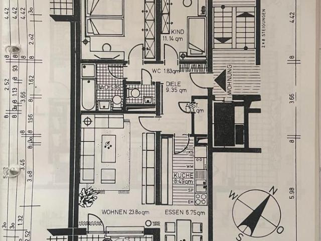 Modernisierte 3,5 Zimmer + zwei Balkonen + Tiefgaragenstellplatz
