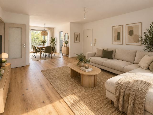 Modernisierte 3 Zimmer Wohnung mit großem Westbalkon ins Grüne und TG – provisionsfrei