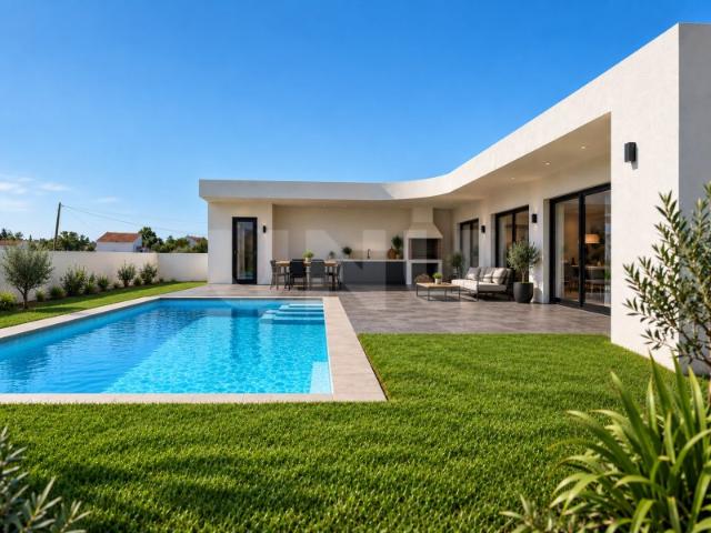 Moradia moderna térrea c/ piscina e jardim