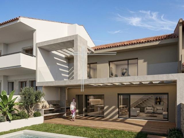 Moradia em banda T4, arquitetura contemporânea com piscina. 160m² Laranjeiro e Feijó