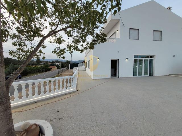 Moradia isolada com piscina, terreno de 2.250 m2, comércio e armazém