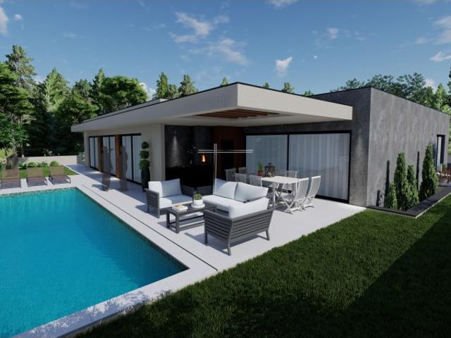 Moradia isolada T5, arquitetura contemporânea com garagem e piscina Belverde