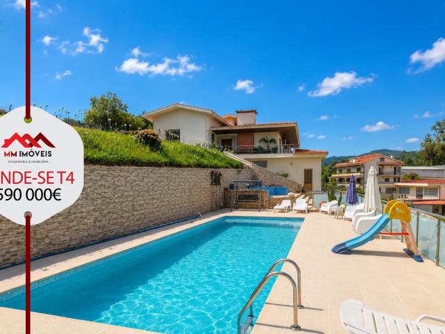 Moradia T4 de Luxo | Piscina | Terreno 5.000 m² | Garagem para 9 Carros | Santo Tirso