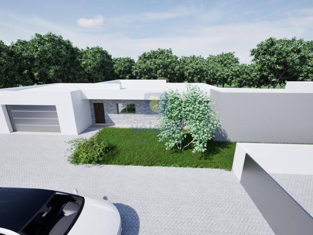 Moradia T3 térrea isolada nova com piscina em Pataias, a 10 km da Nazaré, em fase de construção