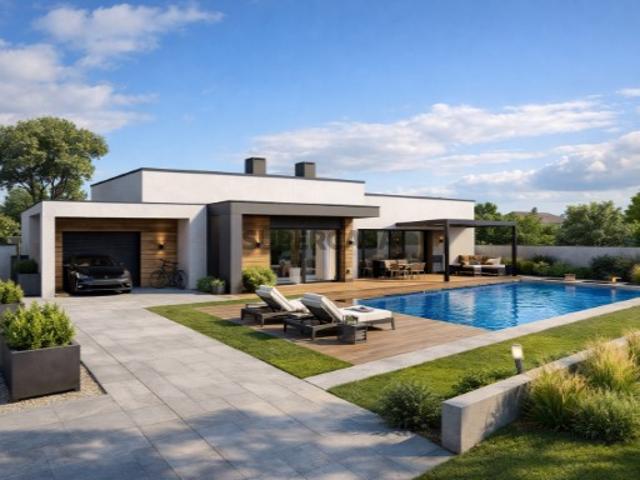 Moradia T3 Térrea Moderna com Piscina e Garagem | Em Construção