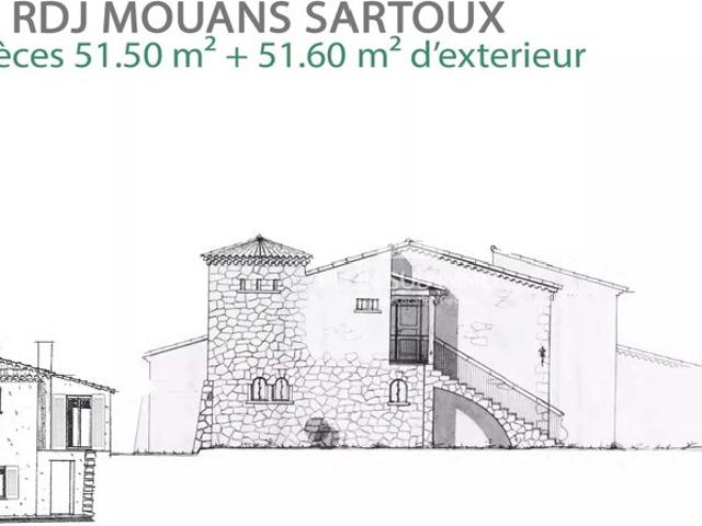 Mouans sartoux COUP DE CUR IDÉAL PREMIER OU DERNIER ACHAT T3 51.50 m² habitable + 51.60 m² d'exterieur