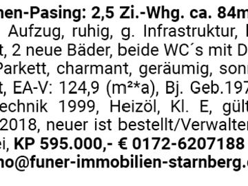 München Pasing: 2,5 Zi. Whg