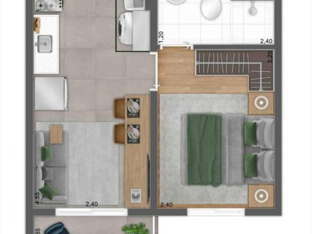 Mundo Park Alvorada | Construtora Plano e Plano | Construção | 27 metros | 01 dormitório | com varan
