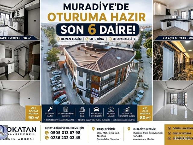 MURADİYEDE 2+1 LÜX OTURUMA HAZIR SATILIK OTOPARKLI DAİRELER