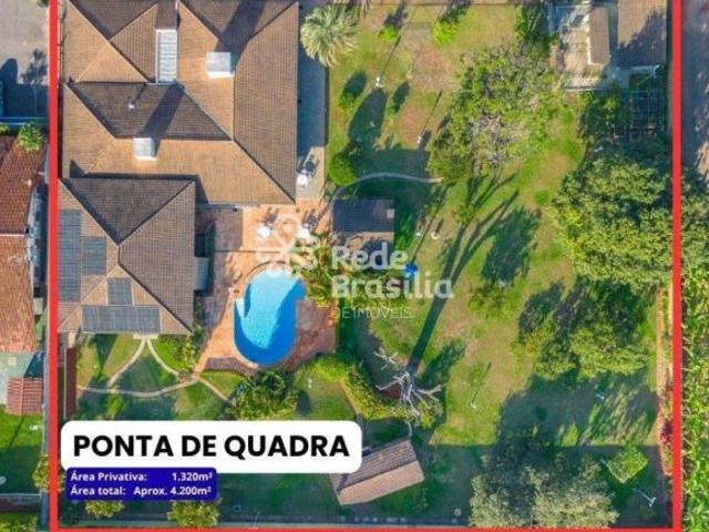 Não Perca: Casa 4 Suítes em Ponta de Quadra com Área Verde no Lago Sul