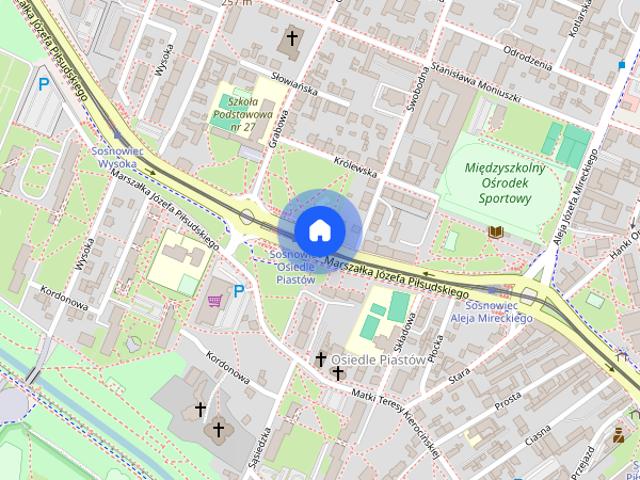 Na wynajem mieszkanie 2 pok. z balkonem Sosnowiec Centrum Piłsudskiego