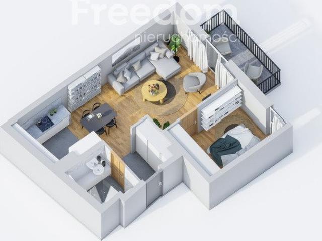 Na sprzedaż nowoczesne 2 pokojowe mieszkanie 47 m² z balkonem