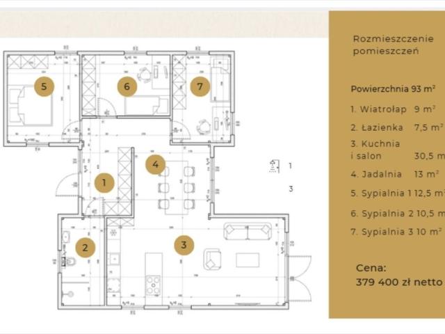 Do sprzedania nowoczesny dom modułowy 93 m² z 3 sypialniami