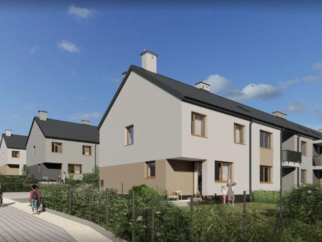 Na sprzedaż nowoczesny dom szeregowy 112 m² z ogrodami i garażem